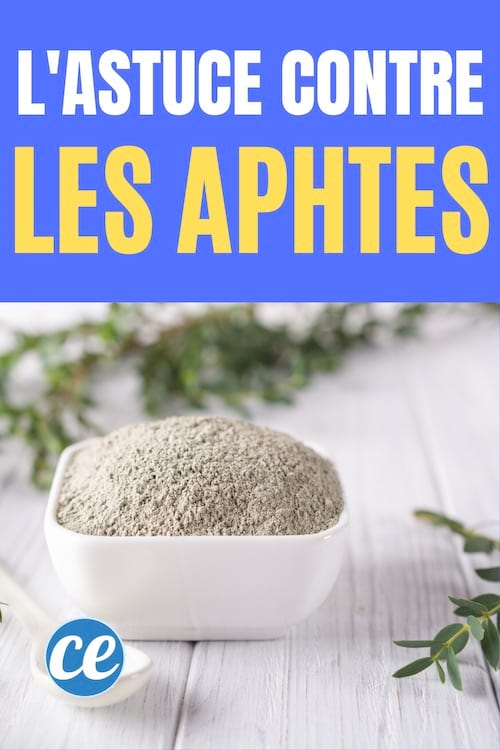 Un pot d'argile en poudre pour soigner un aphte