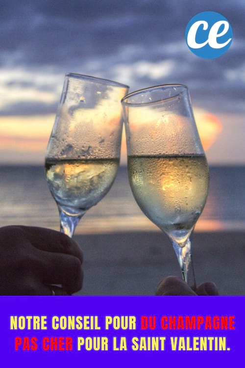 Deux verres de champagne : Notre conseil pour du champagne pas cher pour la Saint Valentin.