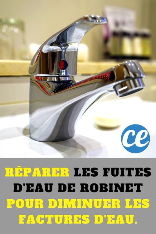Fuites d'eau du robinet : Réparer les fuites d'eau de robinet pour diminuer les factures d'eau.