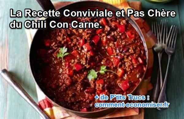 un plat de chili con carne fait maison