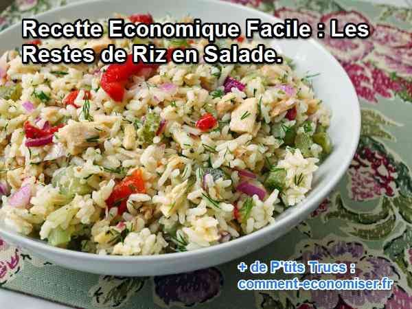 Une salade de riz faite avec des restes