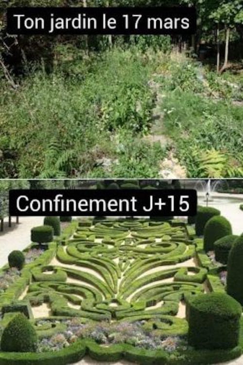 Blague sur le jardinage pendant le confinement