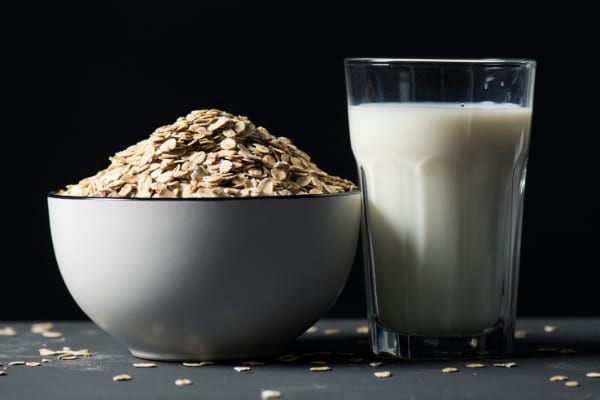 flocon d'avoine et lait