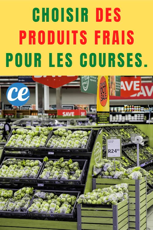 Choisir des produits frais : Choisir des produits frais pour les courses.