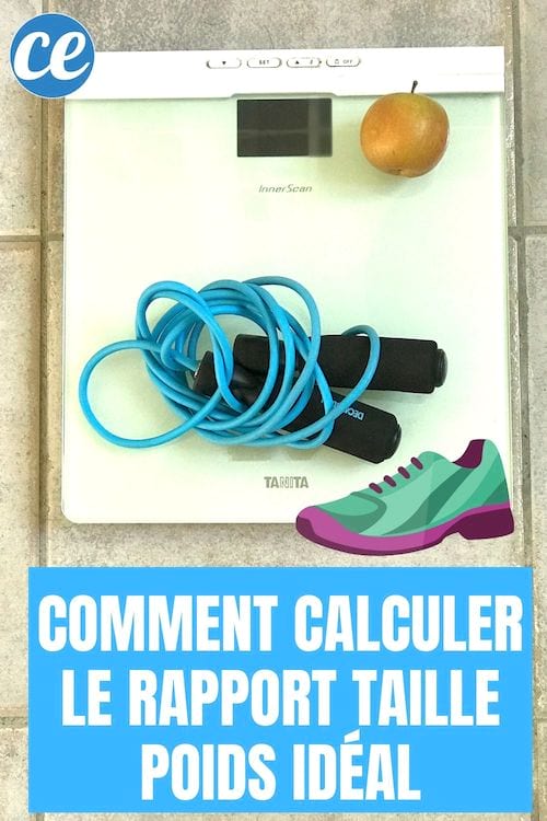A scale with a jump rope and an apple