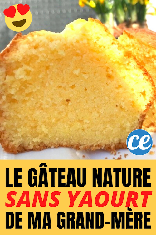 Le Gâteau Nature Sans Yaourt de Ma GrandMère (Facile et Moelleux).