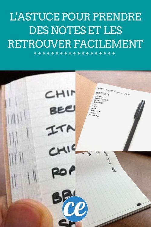 Un carnet avec des notes bien organisées grâce à une technique japonaise