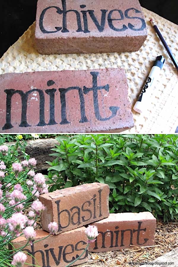 Des briques recyclées en étiquette de potager