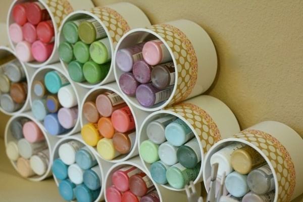 Stockage de peinture artisanale rond en PVC 