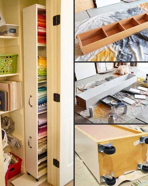 Ancienne bibliothèque équipée de petites roues 