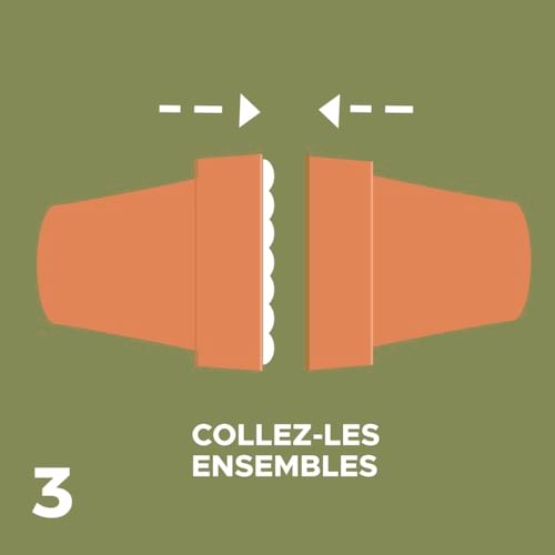 Explication pour coller les deux pots en terre cuite ensemble pour faire un olla