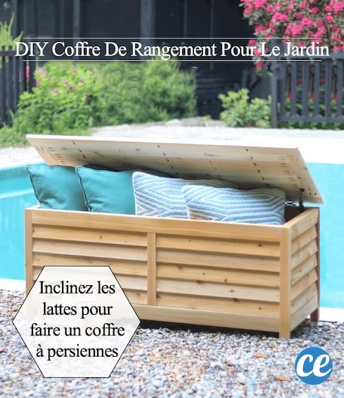 Coffre de rangement à persiennes pour le jardin fait maison