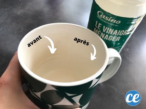 tasse avec traces de thé