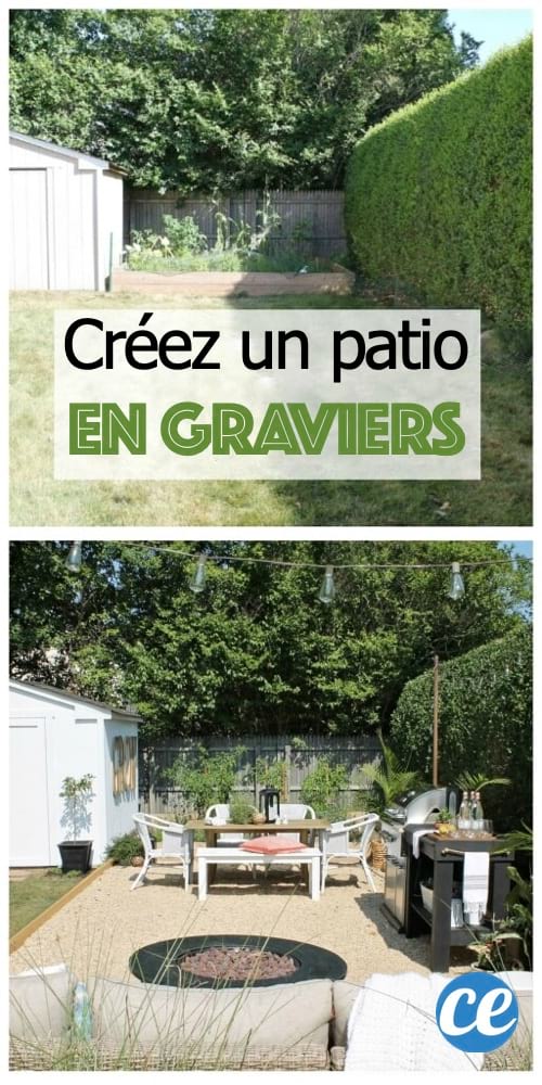 Un patio fait maison facilement en graviers 