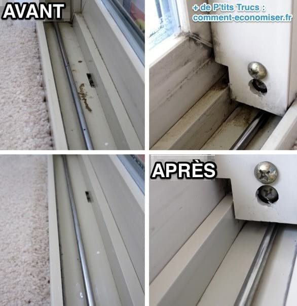 rails de porte-fenêtre sales et comment les nettoyer