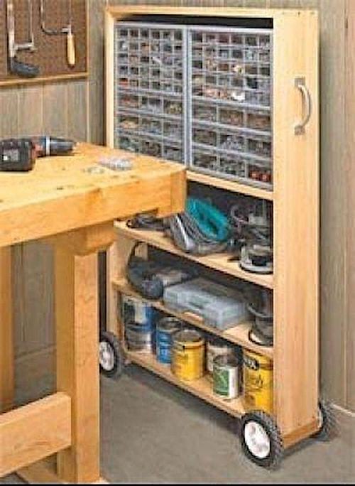Un rangement pour tous les outils de garage sur roues