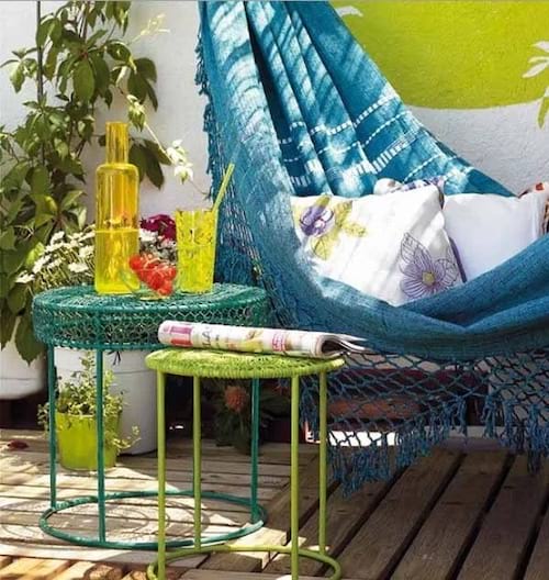 Terrasse avec un hamac 