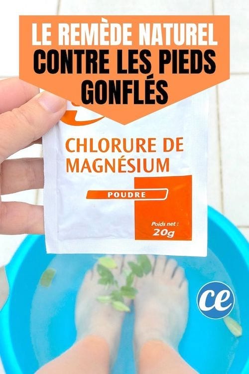 un bain de pieds avec du chlorure de magnésium et de la sauge pour soulager les pieds gonflés