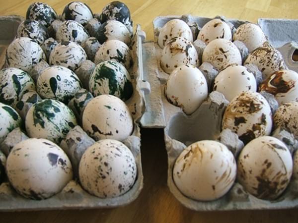 Oeufs de pâques marbrés