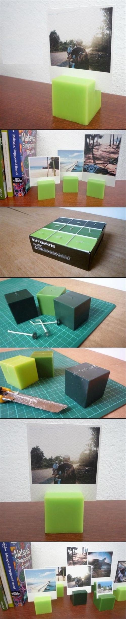 Plusieurs photos fix&eacute;es dans des cubes en couleurs 