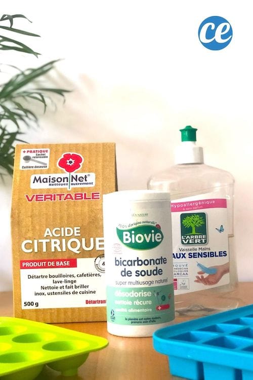 Les ingrédients pour faire des pastilles pour lave-vaisselle maison