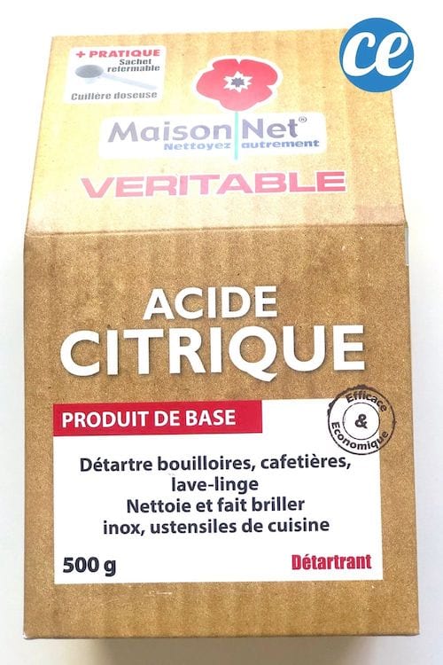 un paquet d'acide citrique