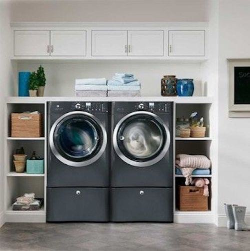 Two large laundry rooms side by side in the utility room 