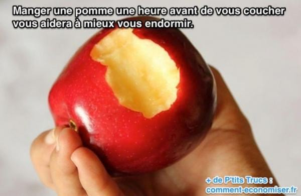 une pomme croquée pour s'endormir plus facilement