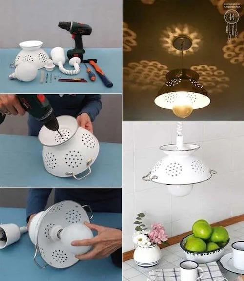 Lampe dans une passoire