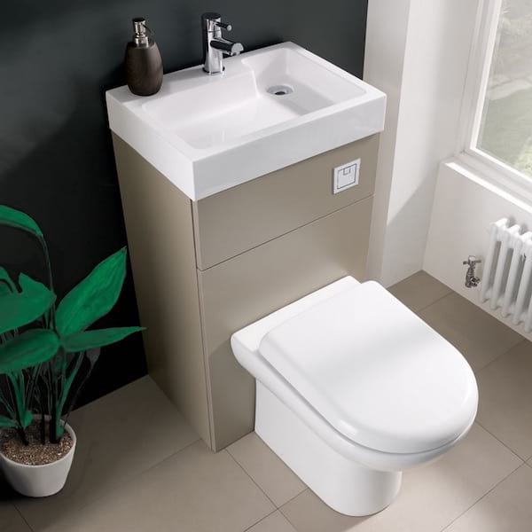 Un lavabo au dessus des toilettes pour gagner de la place