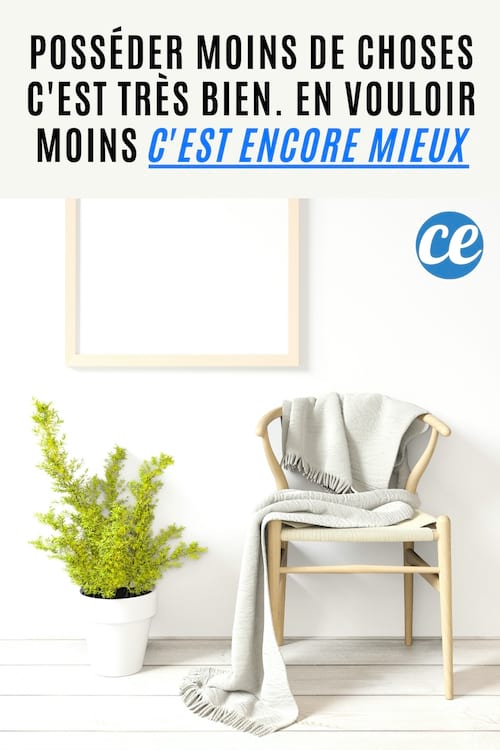 Posséder Moins de Choses C'est Très Bien. En Vouloir Moins C'est Encore Mieux.