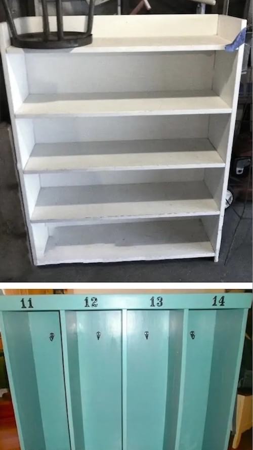 Armoire blanche servant de vestiaire