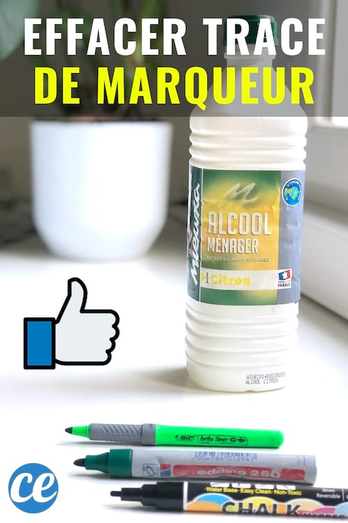 Effacer une trace de marqueur avec de l'alcool ménager