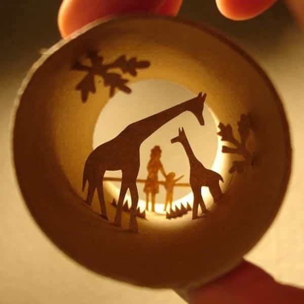 zoo fabriqué avec rouleau papier wc