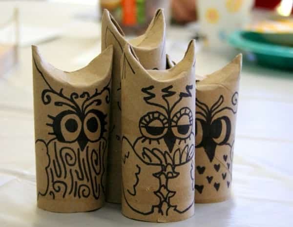 chouettes carton bricolage maison