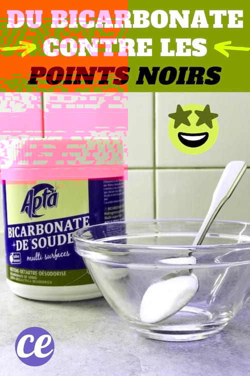 Une boîte de bicarbonate et un bol pour enlever les points noirs facilement