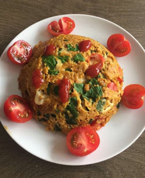 un bowl cake salé cuit au micro-ondes