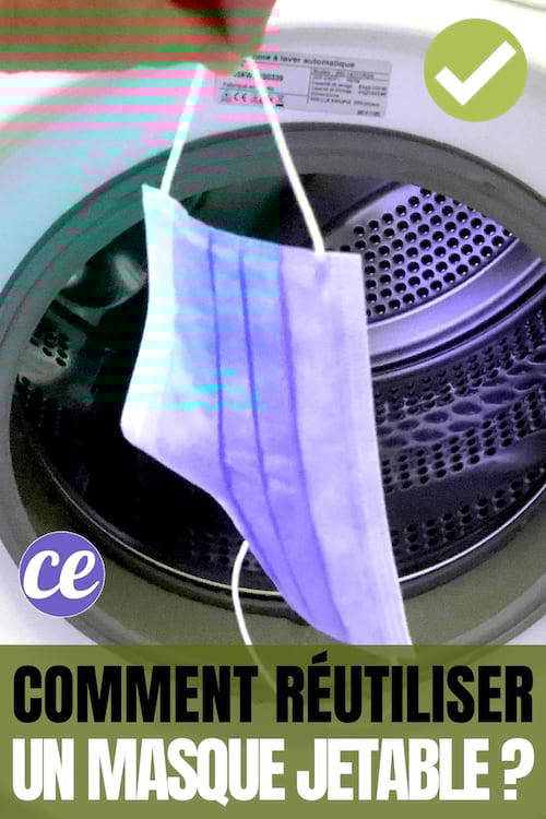 Un masque chirurgical qui est mis dans la machine à laver pour être réutilisé