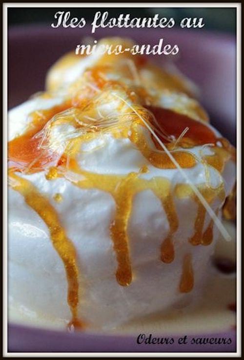 Des îles flottantes cuites au micro-ondes