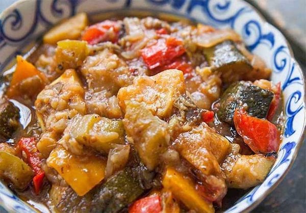 Une ratatouille cuite au micro-ondes