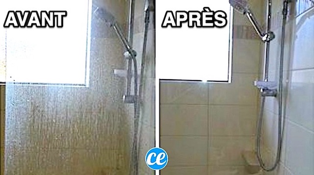 Nettoyage porte de douche en verre