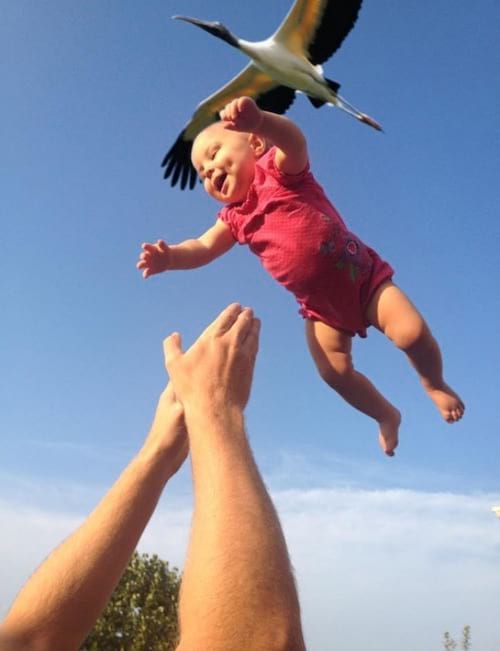Bébé en l'air