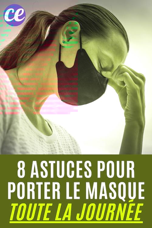 Une femme qui est fatiguée de porter le masque toute la journée.