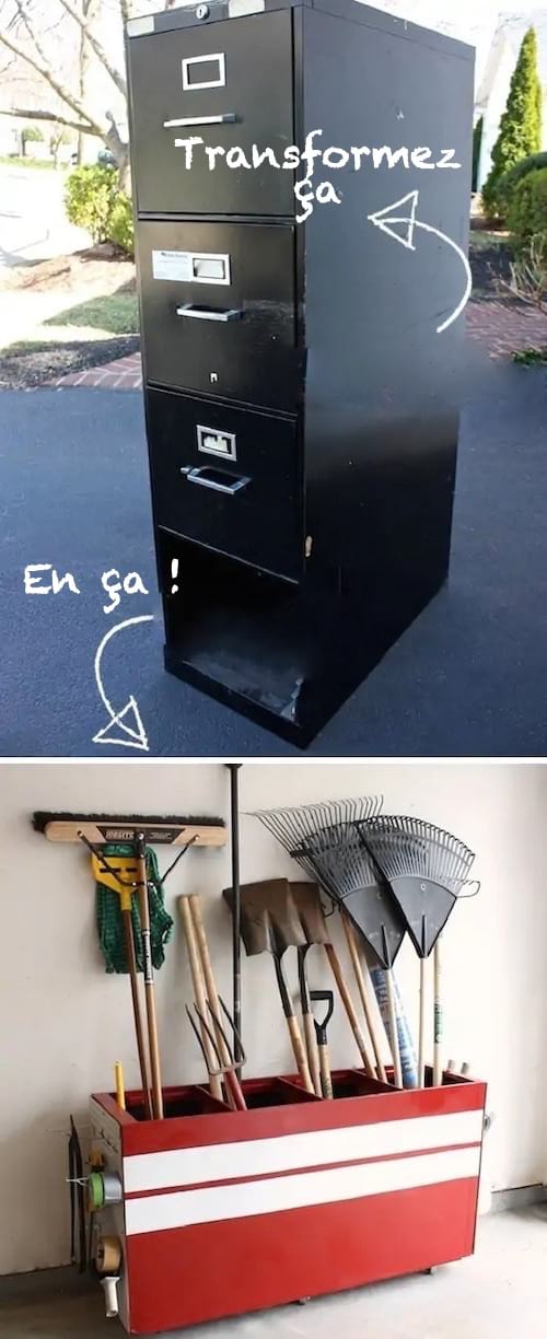 Meuble de rangement dans un garage