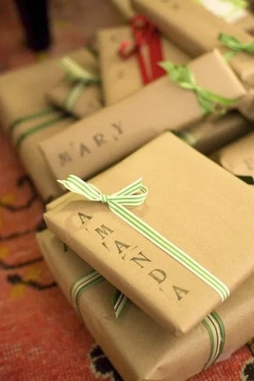 Emballage cadeau avec prénom