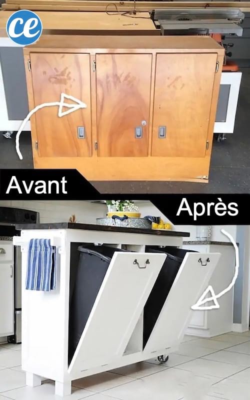 Meuble de recyclage pour les déchets