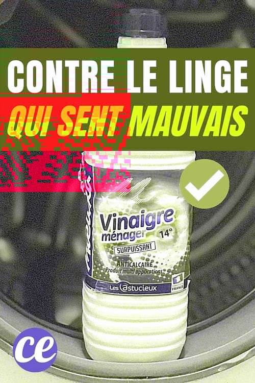 Du vinaigre blanc devant le tambour de la machine à laver pour détartrer