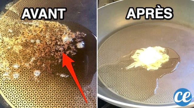 un beurre brûlé dans une poêle et pas noircit dans l'autre