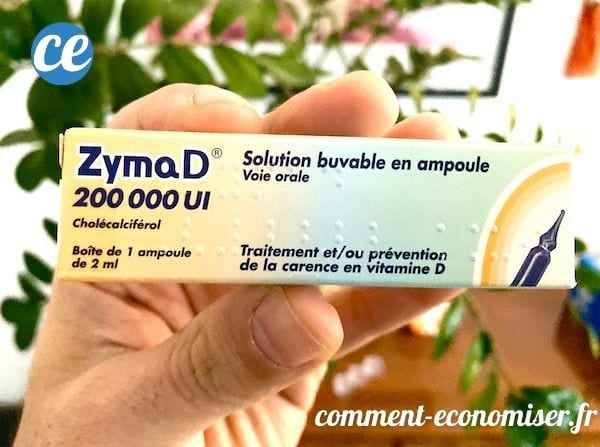 Une boîte de supplément de vitamine D.