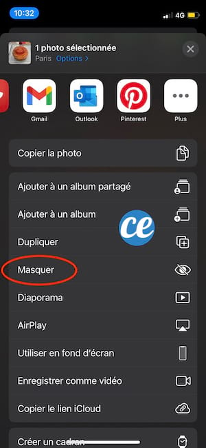 Comment masquer les photos sur iPhone